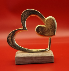 Aufsteller Herz aus Metall Gold