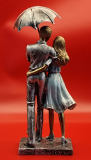 Zierfigur mit Schirm stehend Poly