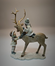 Hirsch mit Kindern Poly bunt