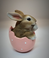 Hase im Ei aus Poly, rosa
