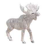 Elch mit Glitter aus Poly Weiß