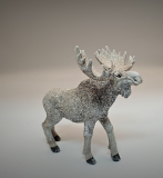 Elch mit Glitter aus Poly Weiß