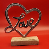 Aufsteller Herz Love aus Metall Silber