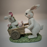 Hase mit Schubkarre aus Poly