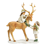 Hirsch mit Kindern Poly bunt